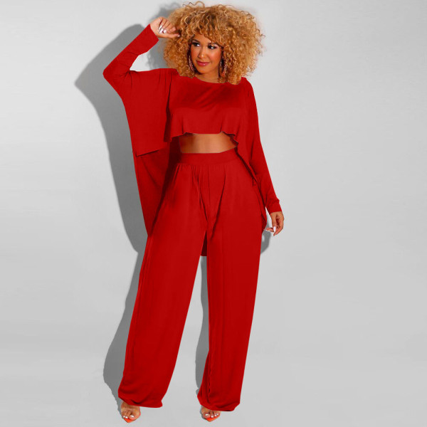 Sexy fashion casual loose bat top trousers suit
