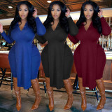 Women's sexy V-neck split blouse pit strip two-piece suit