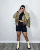 Women's cute jacket, small jacket with tassels