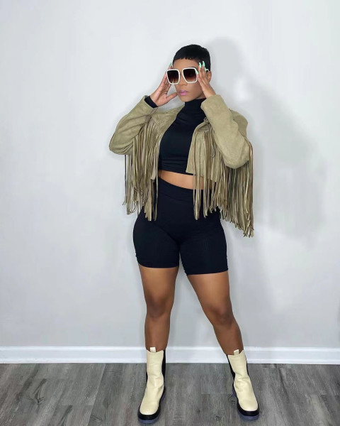 Women's cute jacket, small jacket with tassels