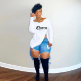 Fall/winter women's oblique shoulder irregular zipper long-sleeved sweater women's clothing