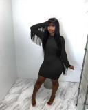 Sexy women's fringed dress