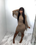 Sexy women's fringed dress