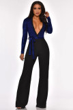 New women's ebay V-neck sequin stitching slim fit jumpsuit