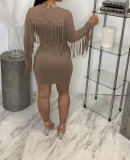 Sexy women's fringed dress