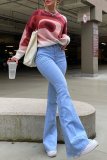 Women's ins net celebrity same style denim high-waisted leg-length flared pants women