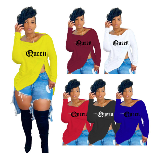 Fall/winter women's oblique shoulder irregular zipper long-sleeved sweater women's clothing