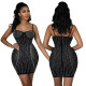 New nightclub style party hot diamond sling bag hip A-line dress women