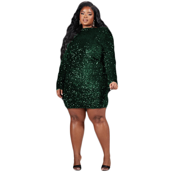 Sequin tight-fitting lace-up hollow fashion sexy women's dress