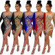 Nightclub style sexy hot rhinestone see-through bag hip irregular dress women