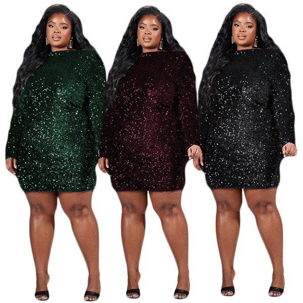Sequin tight-fitting lace-up hollow fashion sexy women's dress