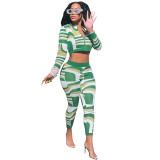 Fashion positioning printing sexy two-piece suit