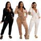 Fashion casual all-match V-neck strap velvet texture jumpsuit winter new style