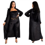 Fashion casual winter new two-piece jacket + jumpsuit without belt