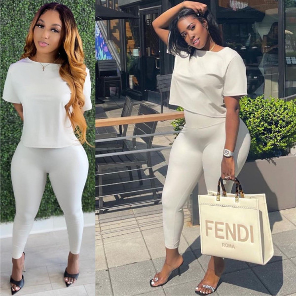 Women's PU leather two-piece high-waist elastic fashion leather pants suit autumn and winter new style