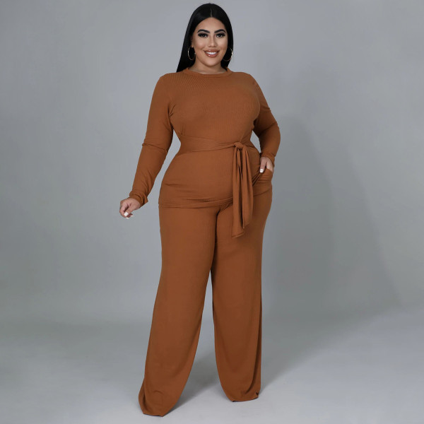 Women's high elastic crater round neck tie, solid color, high waist, thin sexy two-piece suit