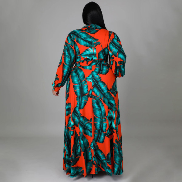 Sexy fashion digital printing fashion style big swing skirt plus size skirt suit