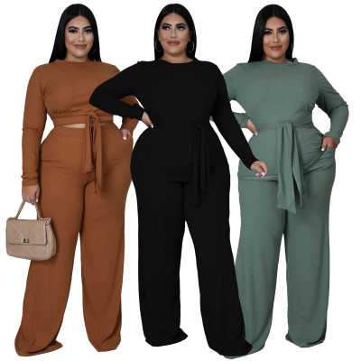 Women's high elastic crater round neck tie, solid color, high waist, thin sexy two-piece suit