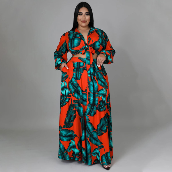 Sexy fashion digital printing fashion style big swing skirt plus size skirt suit