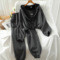 Casual suit women retro 2021 new casual sports hooded jacket and pants