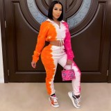 Fashion women's autumn and winter new gradient color leisure sports two-piece suit