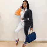 Fashion women's autumn and winter new gradient color leisure sports two-piece suit