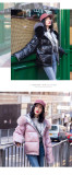New big hair fox fur down jacket female collar double-sided wear net red shiny silver pink coat female short