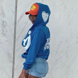 Fashion women's 2021 winter new letter printing casual long-sleeved Kepeng hooded sweater