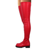 Ladies long elastic low thick heel women boots
