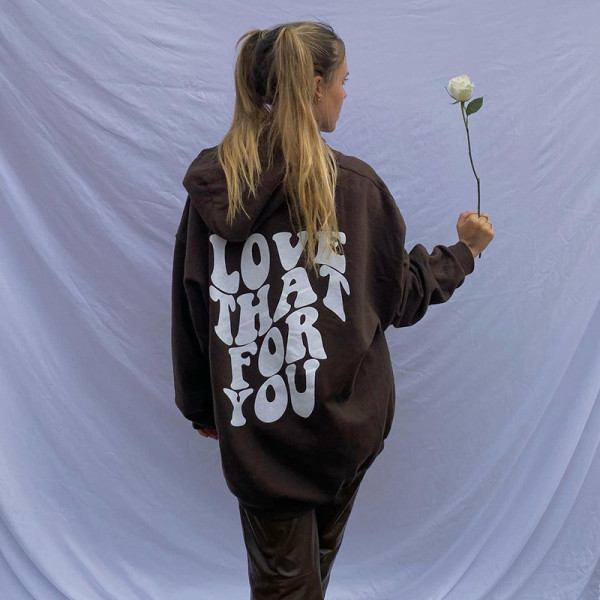 New autumn and winter women's clothing Y2K street retro printed letters loose sweater jacket