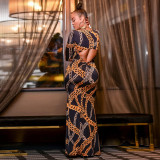 Sexy print dress nightclub outfit