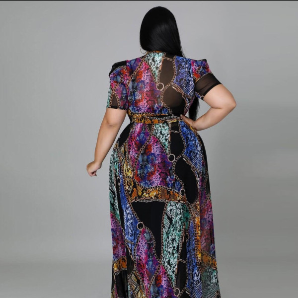 Oversized loose mesh dress nightclub clothes