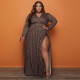 Fashion v-neck plus size fat lady dress