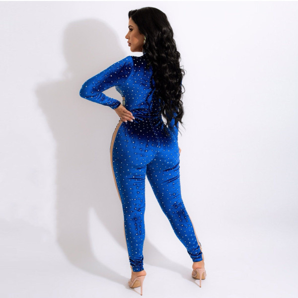 Sexy mesh transparent one-piece nightclub clothes