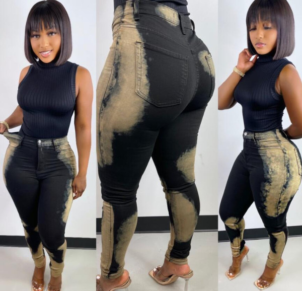 New style women's denim casual women's trousers with pockets nightclub