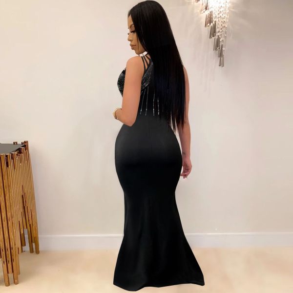 Sexy European and American hot diamond slim dress nightclub skirt