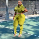 Two-piece fashion casual sports trousers machine eye straps