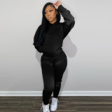 Autumn and winter hooded gold velvet suit