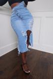 Fall/winter new style denim wash skirt