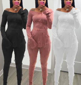 New style knitted jacquard wide-neck long-sleeved suit jacket with hem slit
