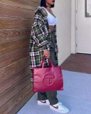 Ladies' Outerwear Classic Plaid High Quality Woolen Shirt Jacket Hot Sale New