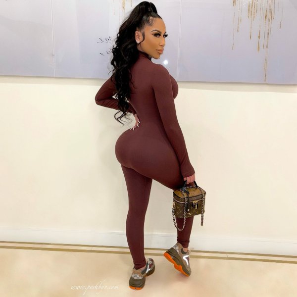 Plus size women's pit strip tight-fitting jumpsuit pants leg sleeves pleated high-elastic jumpsuit
