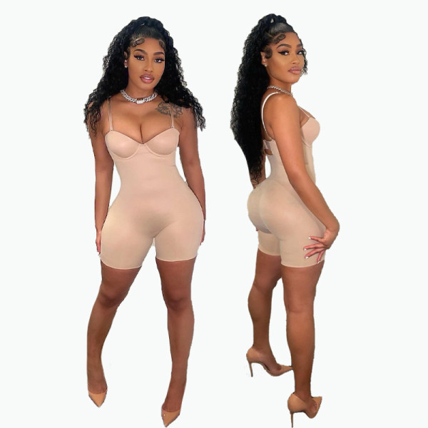 Women's sexy halter strap slim fit one-piece suit with chest cotton