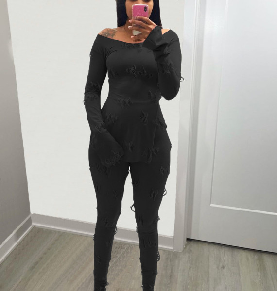 New style knitted jacquard wide-neck long-sleeved suit jacket with hem slit