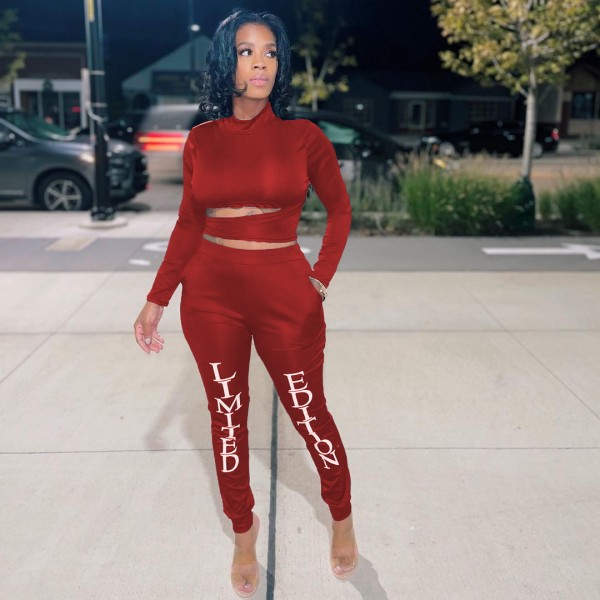 Women's sexy hollow body nightclub style printed letter suit