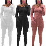 New style knitted jacquard wide-neck long-sleeved suit jacket with hem slit