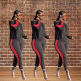 Autumn and winter women's new style contrast stitching all-match casual home service suit