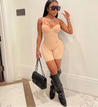 Women's sexy halter strap slim fit one-piece suit with chest cotton Women's sexy halter strap slim fit one-piece suit with chest cotton