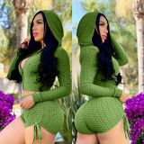 Two-piece Slim Fashion Shorts Hoodie Set