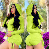 Two-piece Slim Fashion Shorts Hoodie Set